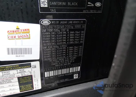 2019 Land Rover Discovery Hse z USA, uszkodzony, nr VIN SALRR2RV2K2413027